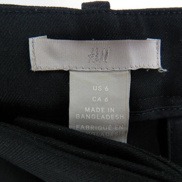 H&M Black Straight Leg High Rise Dress Pants Size 6 Trousers 29" - Picture 4 of 6